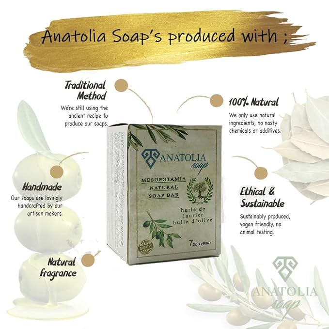 Aleppo Soap, 2-Pack | 100% Olive Oil Organic Handmade Natural Castile Soap for Women & Men | Big Bar, 2 x 7 oz (14 oz Total)