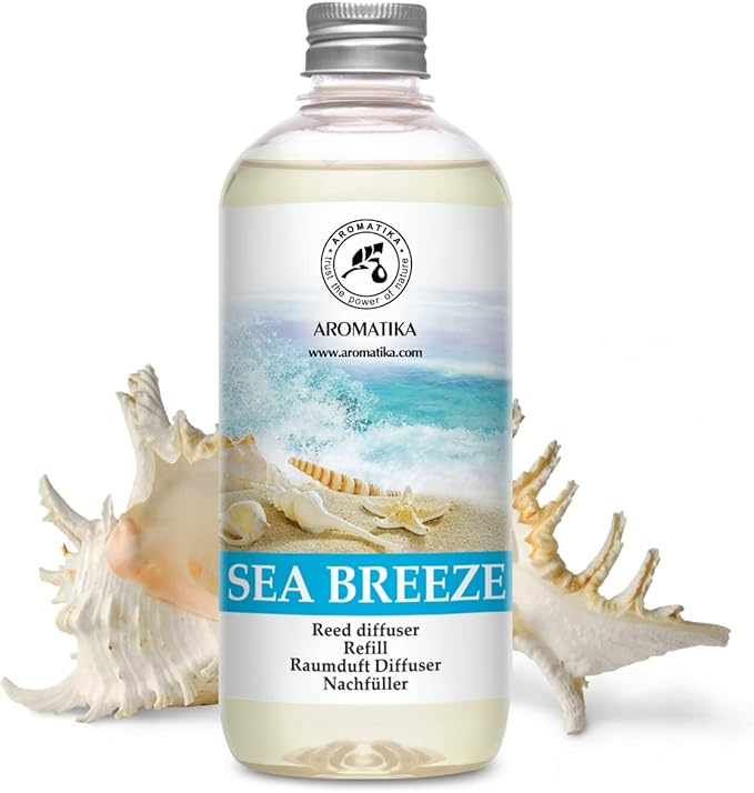 Reed Diffuser Refill Sea Breeze 17 Fl Oz - Room Diffuser Refill - Home Fragrance - Fresh Fragrance - Sea Breeze Diffuser - Scented Diffuser with Fresh Scent - Room Freshener - Long Lasting Fragrance