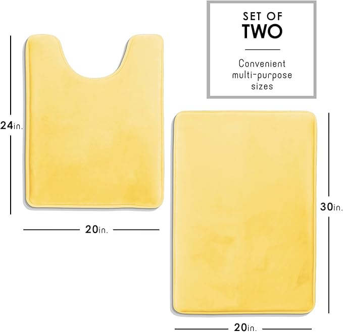 Clara Clark Bathroom Rugs, Velvet Memory Foam Bath Mat, Non-Slip Bath Rugs, Machine Wash, Dries Quickly, Ultra Soft Plush Bath Mats for Bathroom,