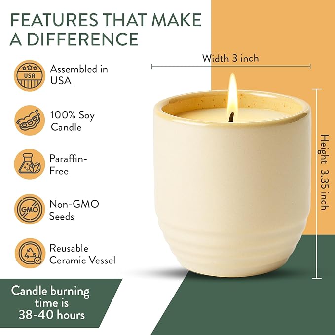 Modern Sprout Garden Vibes 2-in-1 Soy Candle & Planter - 3-Pack Indoor Set (Violet Hour, in The Weeds, Golden Moments) 6 Oz Scented Candles with Lavender, Sage & Mint Seeds – 38–40 Hr Burn Each