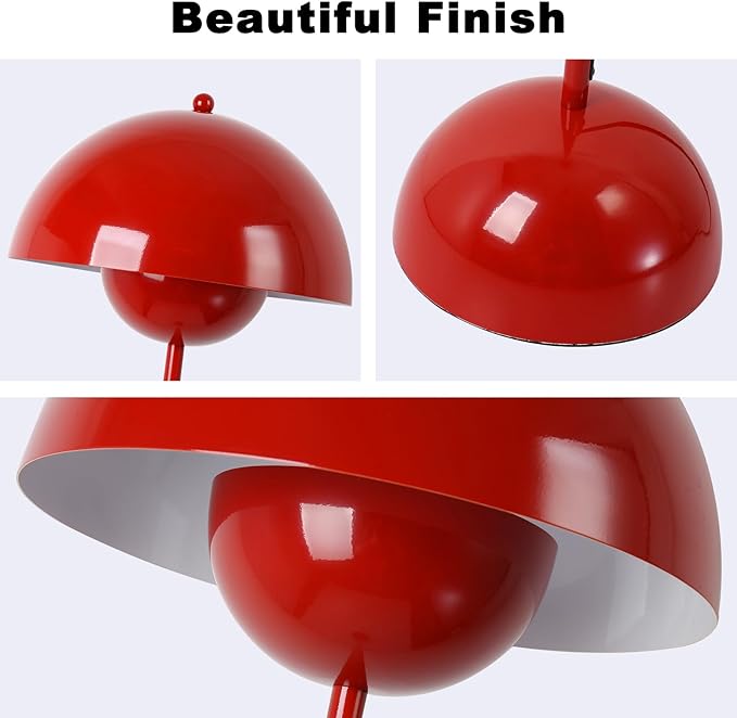 COSYLUX Modern Floor Lamp for Living Room, Industrial Tall Standing Lamp for Bedroom, Metal Shade Reflecting Light Reading Floor Lamp for Office, Nursery Room, Corner(Dark Red)