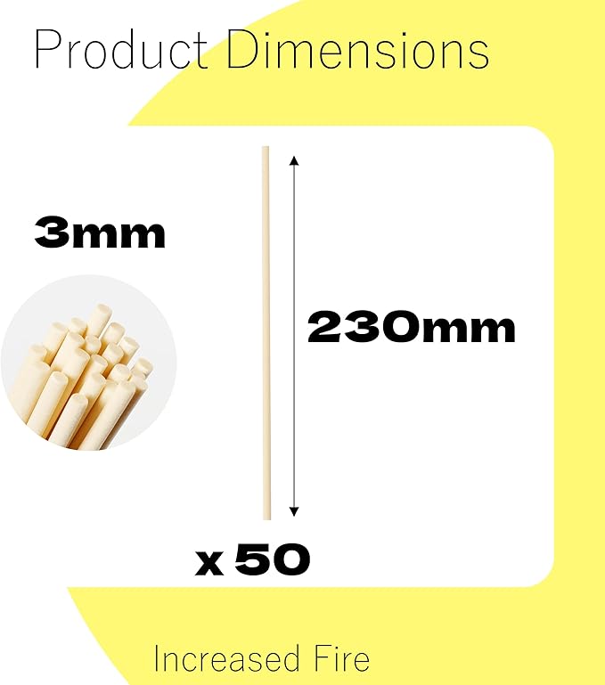 Oil Diffuser Sticks 50pcs 9in/23cm×0.118in/3mm Fragrance Refill Fibre Reed Thick Diffuser Sticks for Diffuser Reed Diffuser Sticks for Home Office Spa and Bedroom