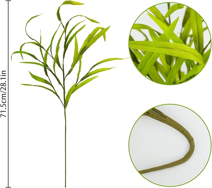 6pcs Artificial Greenery Stems 27.5" Artificial Spring Greenery Stems Plants Fake Greenery Branches for Flower Arrangement Bouquets Floral Vase Wedding Decor