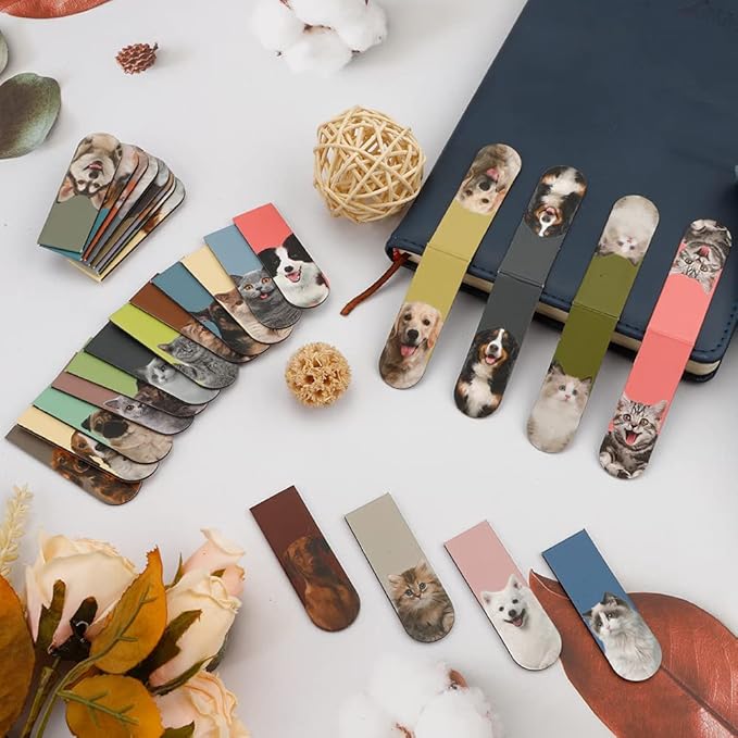 Magnetic 30PCS Cute Magnet Bookmark Clips for Women, Men, Kids, Teachers & Pets