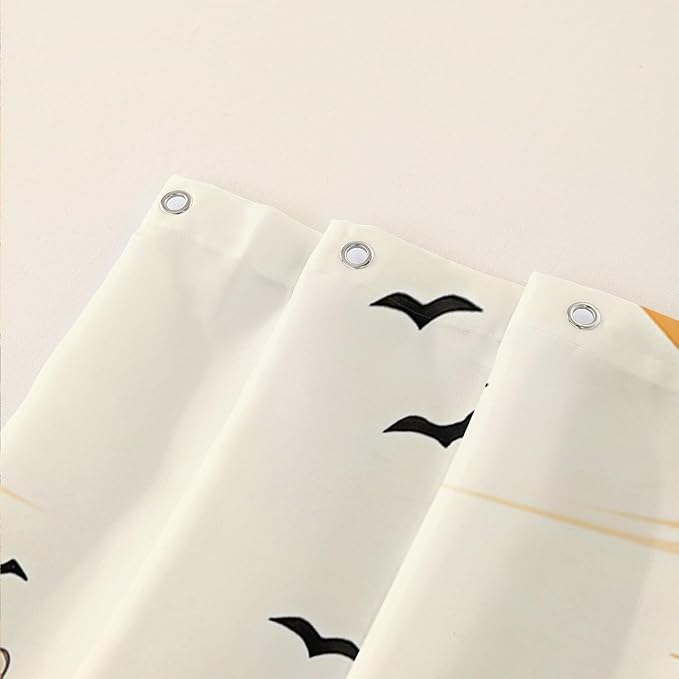 AILONEN Cartoon Frog Waterproof Shower Curtain,Nature Plant Fungus Flower Frog Bath Curtain,Fantasy Sunset Abstract Yellow Bathroom Curtain Decor 72" W x 84" H