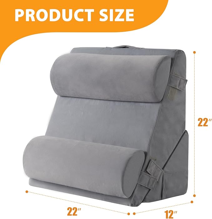 4PCS Orthopedic Bed Wedge Pillow Set for Sleeping, Wedge Pillow for Back Pain Relief, 10-in-1 Adjustable Bed Wedge Pillow Post Surgery, Triangle Pillow for Acid Reflux Snoring Gerd, Velvet