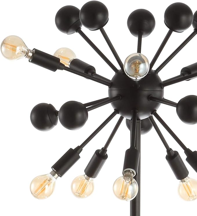 JONATHAN Y JYL9049A Orbit 10-Light 63" Modern Sputnik Metal LED Floor Lamp, Farmhouse, Midcentury, Contemporary, Industrial, Scandinavian, Transitional, Office, Living Room, Bedroom, Black