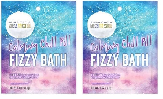 Aura Cacia Calming Chill Pill Fizzy Bath 2.5oz (Pack of 2)