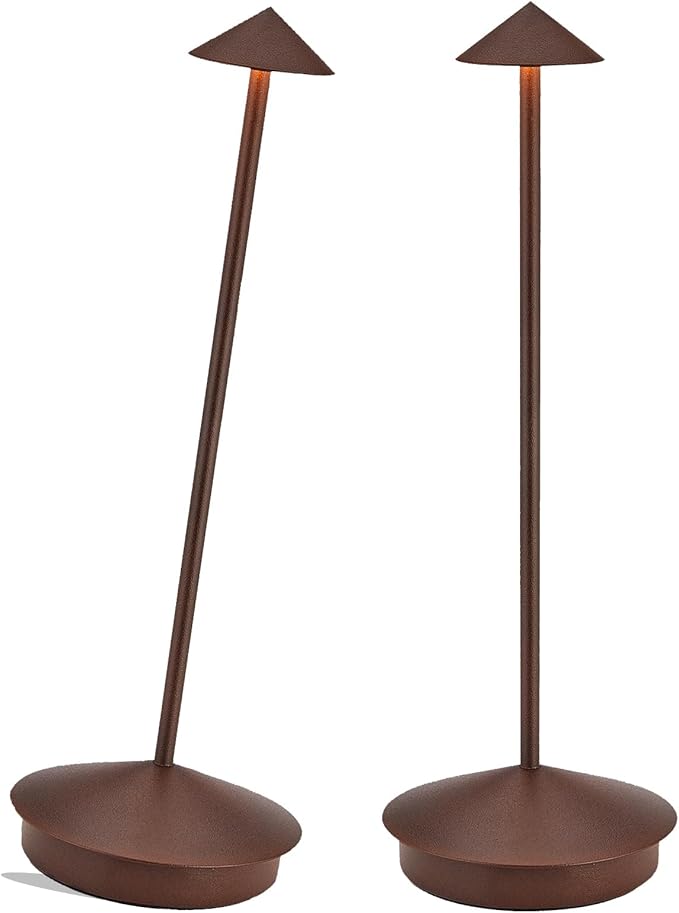 Portable Cordless Table Lamp Modern Led Desk Lamp Rechargeable 2 Pack, 6000mAh Battery Table Light for Dinning Patio Bedroom Camping Coffee shop Restaurant, IP54 Waterproof, Dimmable 3 Light Color