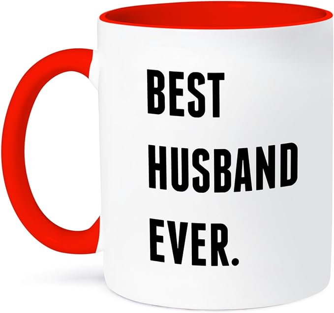 3dRose Coffee Mug, Size - 15oz - Best Husband Ever, Black Lettering On White Background Xander inspirational quotes - funny coffee cup gift