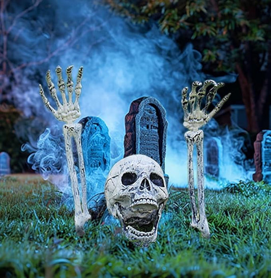 AOGU Halloween Decorations Realistic Skeleton Stakes Outdoor Indoor Yard Lawn Garden Groundbreakers Haunted House Decorations