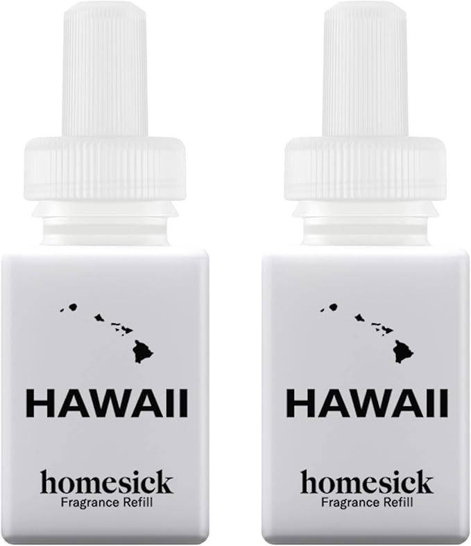 Pura & Homesick Home Scent Refill - Smart Clean Air Diffuser Fragrance - Up to 120-Hours of Luxury Fragrance per Refill - Household Essential - 2 Pack, Hawaii