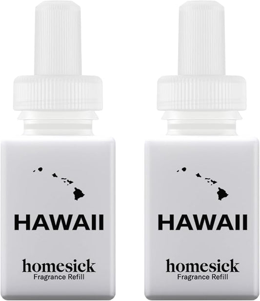 Pura & Homesick Home Scent Refill - Smart Clean Air Diffuser Fragrance - Up to 120-Hours of Luxury Fragrance per Refill - Household Essential - 2 Pack, Hawaii