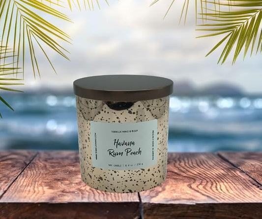 Patchouli Sandalwood Soy Candle - Long Lasting Aromatherapy Candle for Relaxation and Meditation - Earthy Fragrance - Patchouli-Soy Wax-Candle cleareance-Santal (Habana Rum Peach)