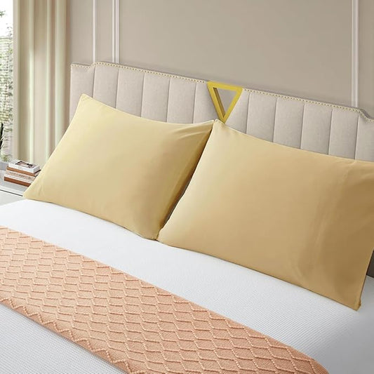 Toddler Pillow Cases Set of 2 Microfiber Pillow Cases Soft Comfortable Not Shrink Travel Pillow Cases 14x20 Earthy Yellow Pillow Covers Envelope Style