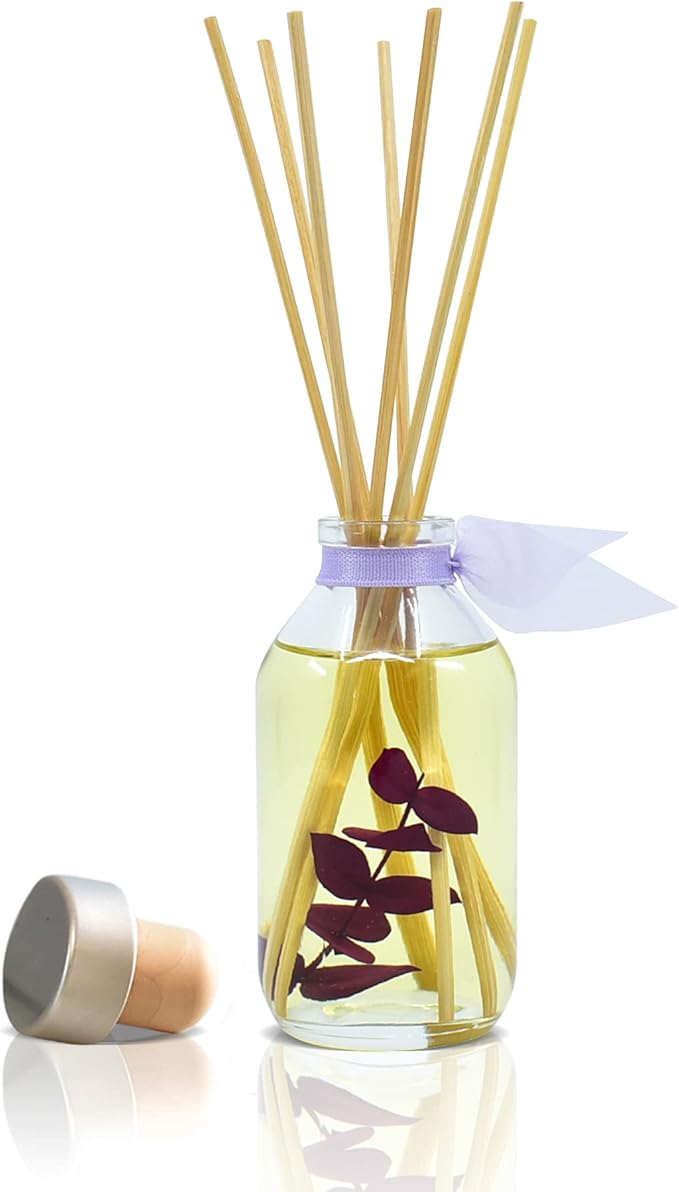 LOVSPA DE-STRESS Lavender & Eucalyptus Essential Oil Reed Diffuser Sticks Set | A Relaxing Blend of Woody Lavender, Sage, Eucalyptus & Rosemary | Made in The USA