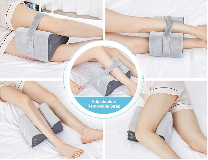 foverhom Memory Foam Knee Pillow,Orthopedic Leg Pillow for Sciatica Relief,Back Pain, Pregnancy, Leg Pain, Hip Pain and Sciatica Relief,Pink Peach