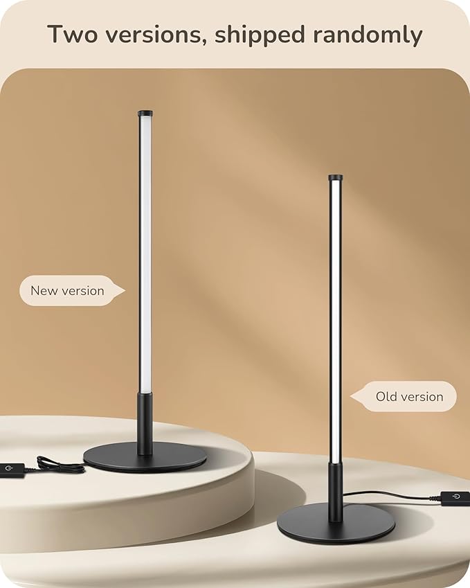 EDISHINE Upgraded LED Table Lamp, Stepless Dimmable Bedside Lamp with 3 Color Temperature, Modern Nightstand Lamp, Desk Lamp for Bedroom, Living Room, Corner, Gift, Metal Finish, Black, 6W