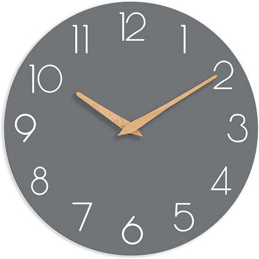 Wall Clock 12 Inch Gray