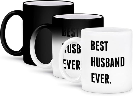 3dRose Coffee Mug, Size - 11oz - Best Husband Ever, Black Lettering On White Background Xander inspirational quotes - funny coffee cup gift