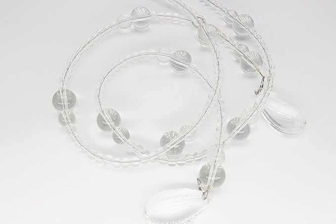 Hanging Glass Door Beads Beaded Curtains Valance Self-Adhesive for Doorways Crystals Stran Arched Windows, Clear Crystal Room Bead Partition Curtain Door Frame Beads for Doorways Closets 1