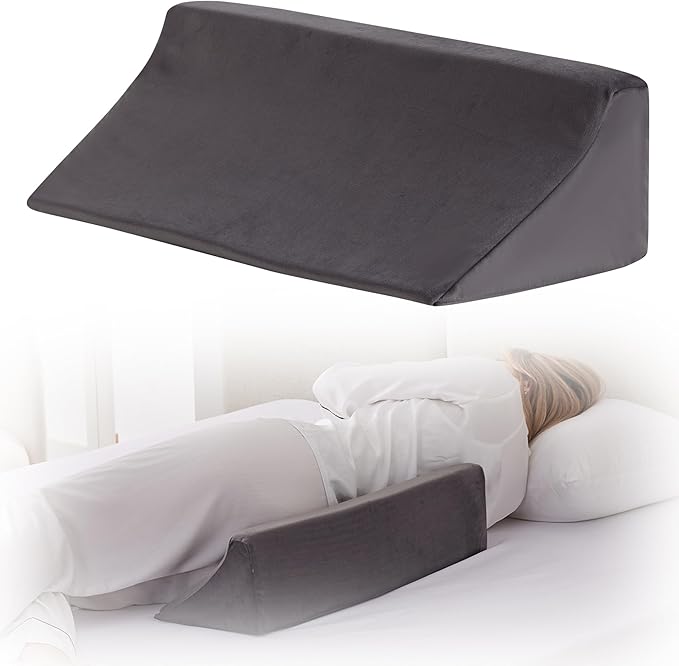 Wedge Pillow for Side Sleeping, Memory Foam Back Pillow for Side Sleeper, Bed Wedges & Body Positioners for After Surgery, Pregnancy Support, Back Pain, Preventing Bedsores, Short Plush