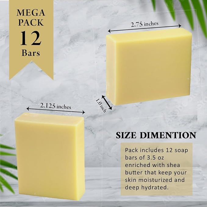 Honeysuckle Scented Natural Soap Bars (5 Bars), 3.5oz Moisturizing French Triple Milled Soap Bars Enriched with Shea Butter - Pure Plant Oil Bath & Body