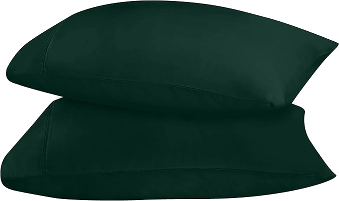 Utopia Bedding Standard Pillow Cases - 2 Pack - Envelope Closure - Soft Brushed Microfiber Fabric - Shrinkage and Fade Resistant Pillow Covers 20 X 26 Inches (Standard, Emerald)