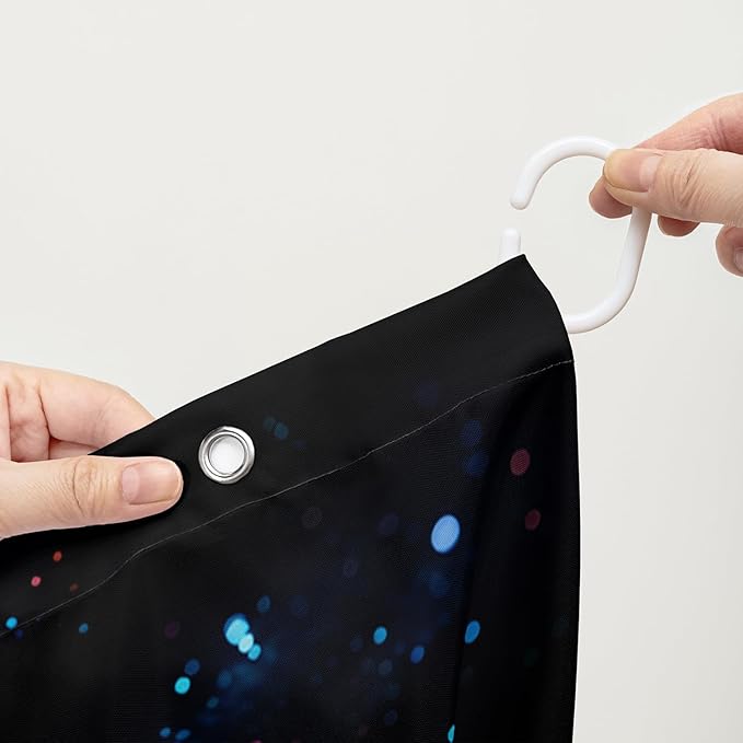 AILONEN Colorful Rose Shower Curtain for Bathroom Decor,Butterfly Galaxy Rose Flower Bath Curtain for Girls Women,Modern Romantic Curtain Waterproof with 12 Plastic Hooks, 72" W*78" H