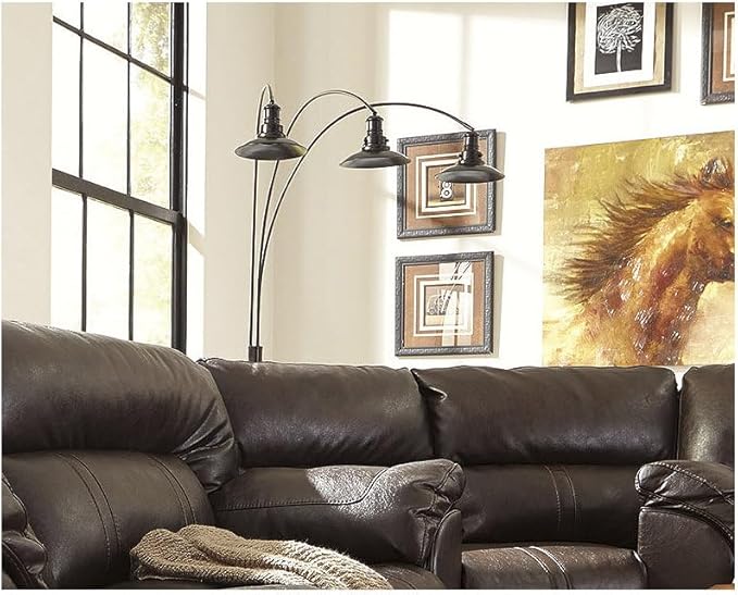 Signature Design by Ashley Sheriel Industrial Metal Arc Lamp with Adjustable Neck, Black