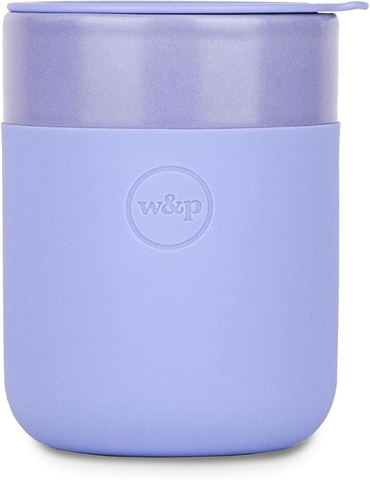 W&P Porter Ceramic Mug w/Protective Silicone Sleeve, Lavender 12 Ounces | On-the-Go | Reusable Cup for Coffee or Tea | Portable | Dishwasher Safe