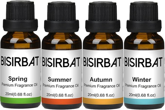 Fragrance Oil Set Seasonal - Blend Essential Oils for Diffusers for Home, for Candle Making, Soap Making, 20mlx4 Premium Essential Oil Set - Aromatherapy Oils - Spring, Summer, Fall, Winter
