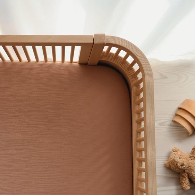 Denmark - Super Soft Muslin Mini Crib Sheets - 24'' x 38'' - 100% Organic Baby Crib Sheets for Boys and Girls (Natural)