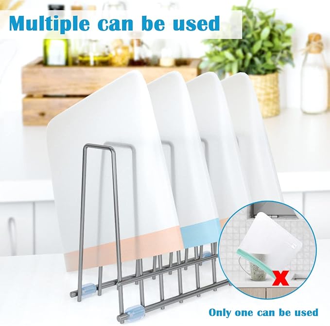 IDEATECH Reusable Storage Bags Rack, Drying Rack for Storage Bags, Stainless Stand for Reusable Storage Bags, File Organizer Desktop Storage Book Shelf (Grey)