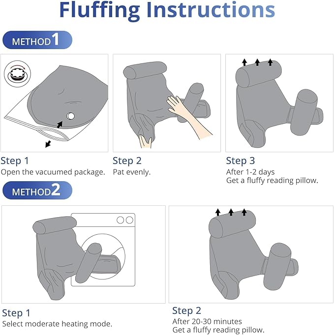 Sasttie Reading Pillow for Sitting in Bed Adult, Extra Large Back Pillow for Bed, Backrest Pillow with Detachable Head Support Cushion, College Dorm Essentials for Girls and Boys, Black