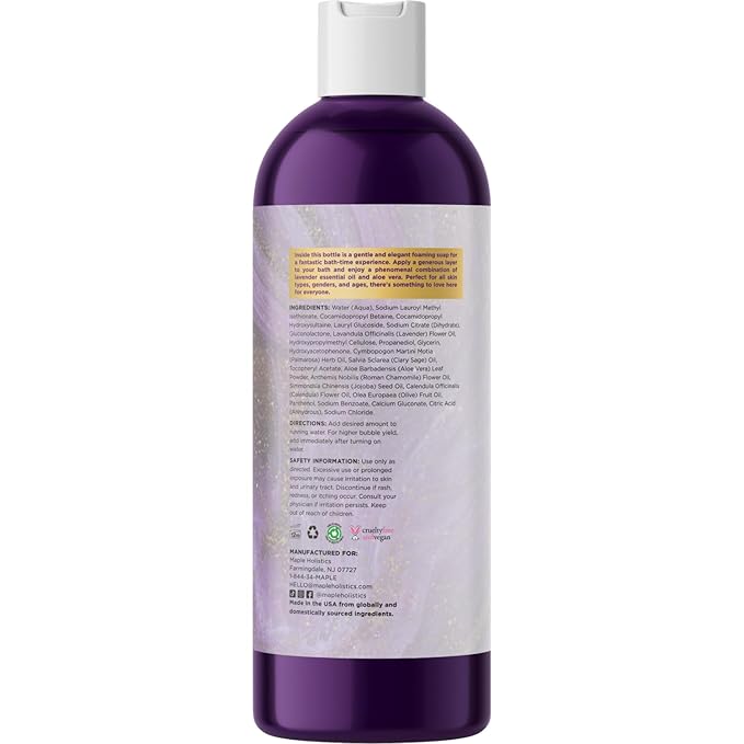 Premium Lavender Bubble Bath Soak - Aromatherapy Soap and Luxury Oil for Dry Skin - Moisturizing and Relaxing Bath for Adults With Aromatherapy Oils for Self Care