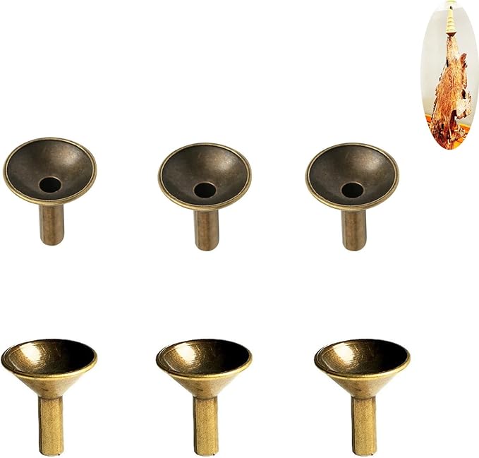 Incense 6 Pack Backflow Incense Holder Base Protector Ash Container Catcher for Waterfall Cone Burner Holders Metal Retro Funnel Incense Cones Stand Filter Mini Censer Stick/Tray Rack