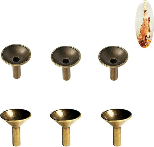 Incense 6 Pack Backflow Incense Holder Base Protector Ash Container Catcher for Waterfall Cone Burner Holders Metal Retro Funnel Incense Cones Stand Filter Mini Censer Stick/Tray Rack