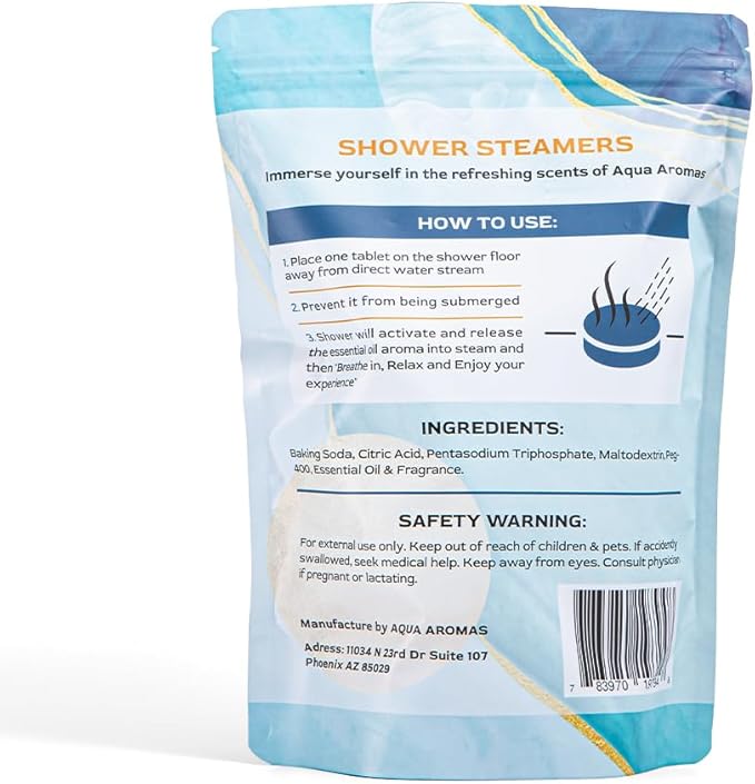 Shower Steamers - Aromatherapy Variety Shower Bombs, 15 Count - Eucalyptus, Chamomile, and Mint Essential Oils for Relaxation & Invigoration - Spa-Like Experience, White