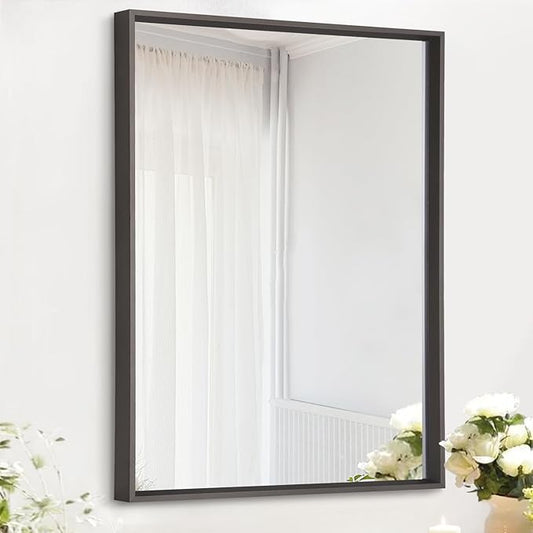 AAZZKANG Rectangular Metal Frame Mirror 26"x18" Retro Bathroom Bedroom Wall Mirrors Home Decor Large