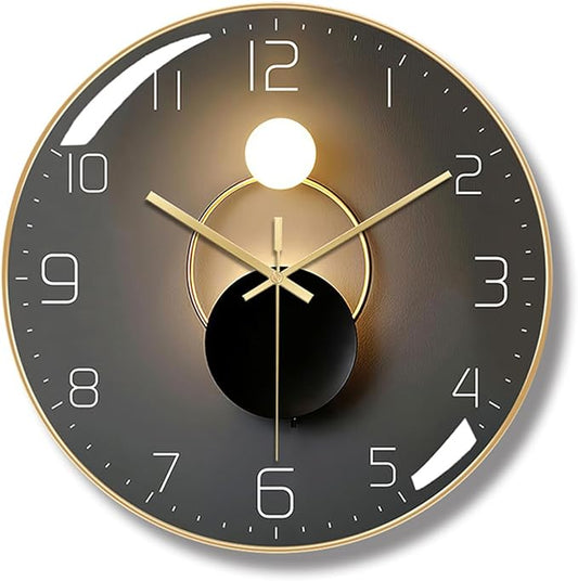 Ergocar Wall Clock, Art Deco Wall Clock, Non-Ticking Silent Modern Metal Wall Clock, Suitable for Living Room, Bedroom, Office,Study Room,