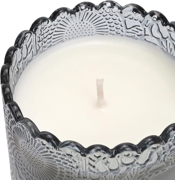 Scented Candles Natural Soy Candle for Home Large Glass Jar Candles 8oz Single Wick Candle Over 50 Hours of Burn Time for Creating Relaxing Ambience & Holiday Gifting（Sandalwood + vanilla）