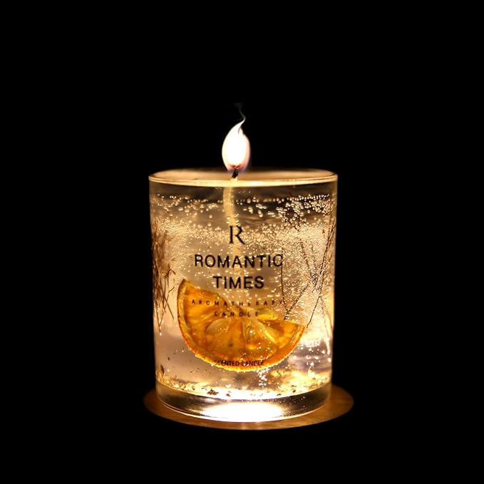 EPIKOS Jelly Aromatherapy Candle with Eternal Flower Inside and with Nighttime Illumination,12.35oz, 45 Hour Burn Time, Perfect Home Decor, Gift Choice, Floral, Fruity Scents (Lime, Basil & Mandarin)