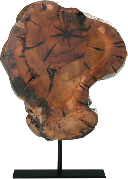 WELLAND Irregular Date Tree Sculpture, Wood Tabletop Sculpture Collectible Decoration for Home Office Decor, Approximate Size Over 7.87 x 7.87 x 1.57 Inches
