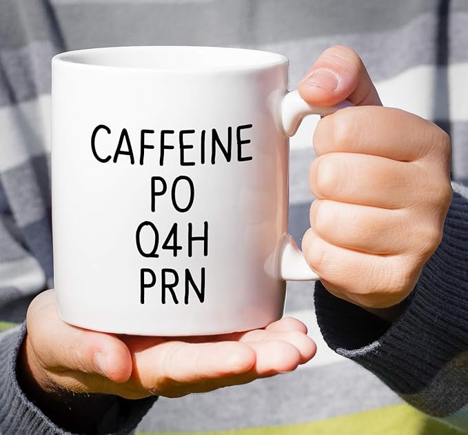 Retreez Funny Mug - Caffeine PO Q4H PRN Medical Doctor Nurse 11 Oz Ceramic Coffee Mugs - Funny, Sarcasm, Sarcastic, Inspirational birthday gifts for him her friends, coworkers, dad mom son daughter