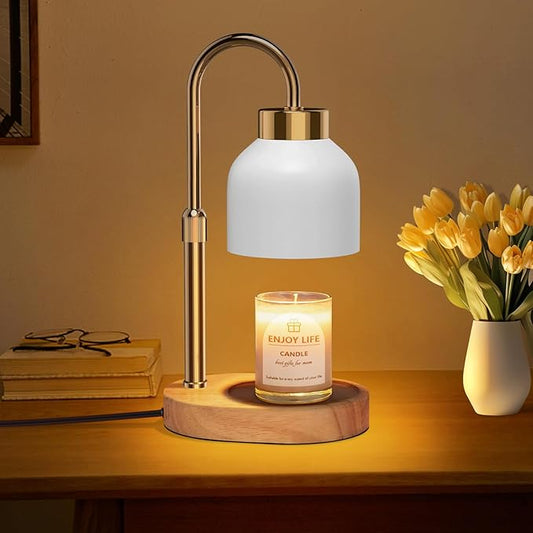 Candle Warmer Lamp with 2 Bulbs, Candle Warmer with Dimmer Adjustable Height,Mothers Day Gifts,Electric Wax Warmer Vintage Home Decor,2/4/8H Timer,Wax Melt Warmer for Scented Jar Candles