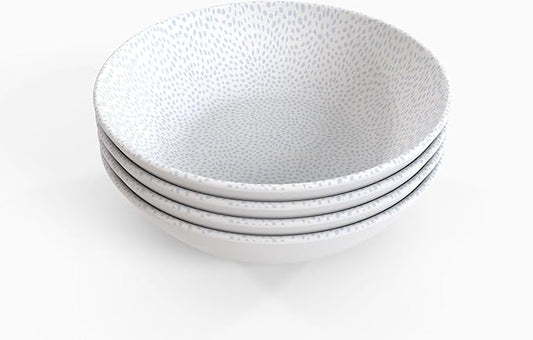 TervisHome Melamine Bowls - Set of 4 | Yao Cheng Azure Collection | Durable Stoneware-like Quality, Dishwasher Safe, Perfect for Indoor and Outdoor Use