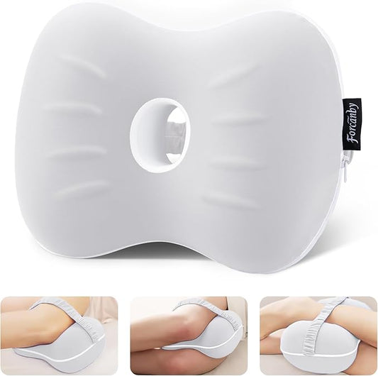 Leg & Knee Pillow for Side Sleepers - Smooth Spine Alignment Pillow - Memory Foam Knee Pillows for Back Hip Pain, Spine Aligning, Sciatica, Surgery Recovery, Pregnancy
