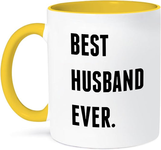 3dRose Coffee Mug, Size - 15oz - Best Husband Ever, Black Lettering On White Background Xander inspirational quotes - funny coffee cup gift