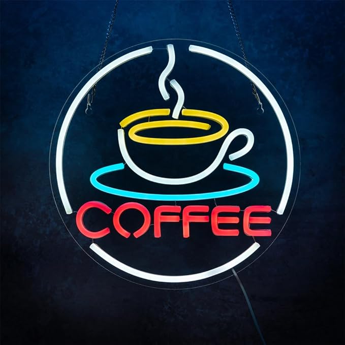 Coffee Neon Sign LED Light UP for Wall Decor Neon for Coffee Bar Station Shop LED Neon Sign Light Up for Cafe Shop Home Decor